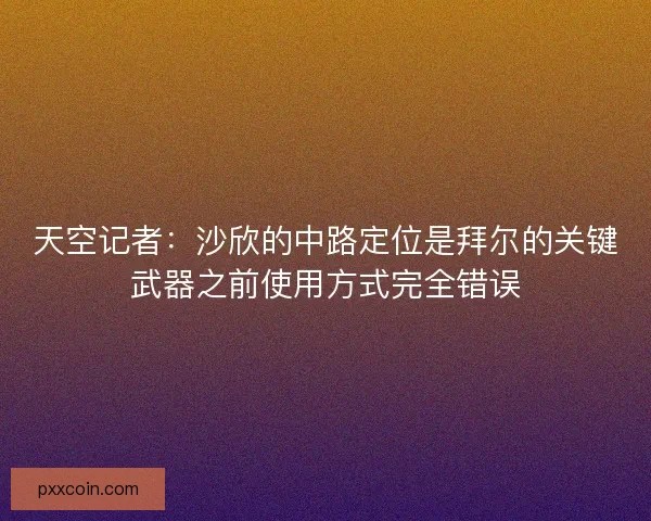 天空记者：沙欣的中路定位是拜尔的关键武器之前使用方式完全错误