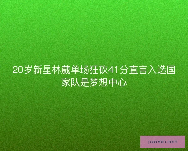 20岁新星林葳单场狂砍41分直言入选国家队是梦想中心