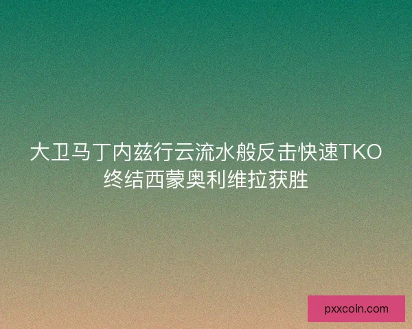 大卫马丁内兹行云流水般反击快速TKO终结西蒙奥利维拉获胜